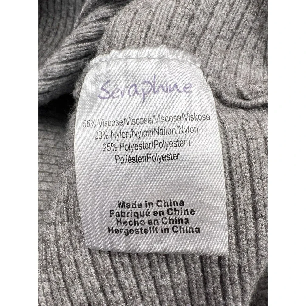 Seraphine Maternity Sweater Grey Knit Cowl Neck MED Soft‎ Cozy Warm Winter Chic - Picture 14 of 14